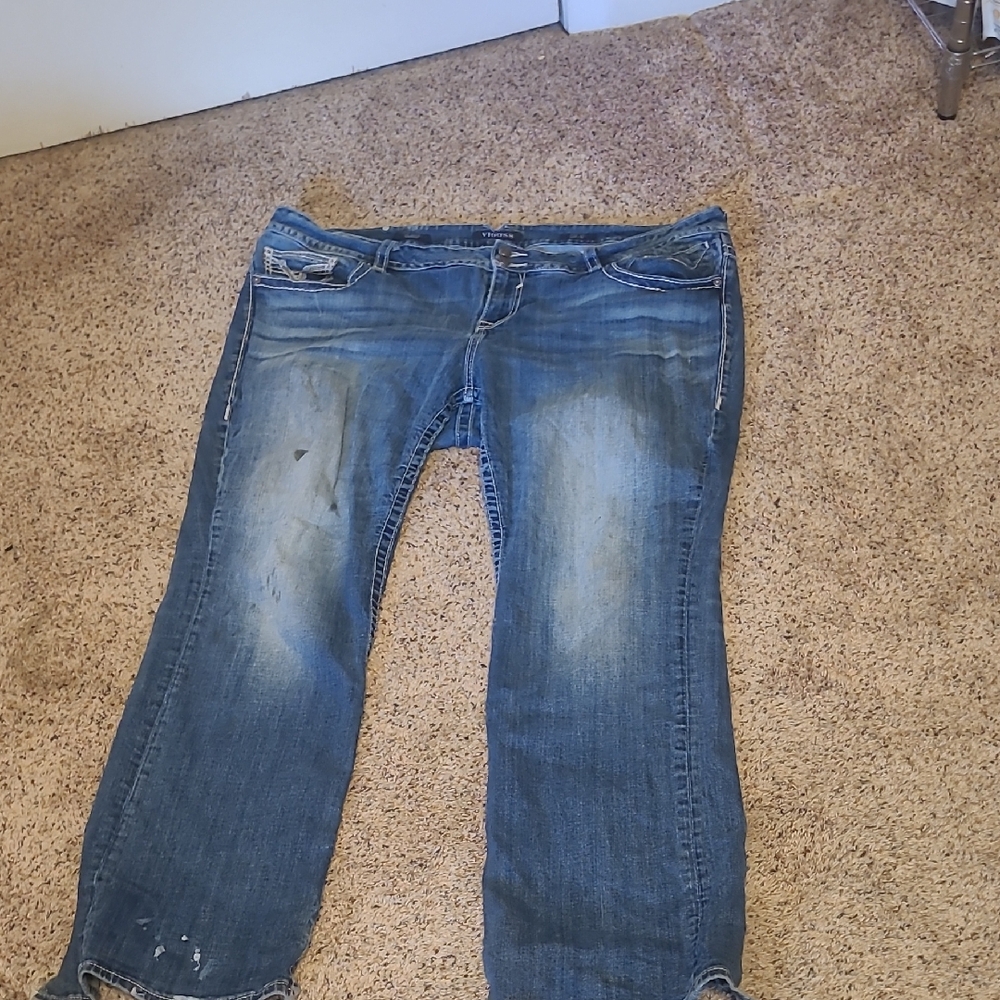 Vigoss Blue Boyfriend Jeans with Distressed Details